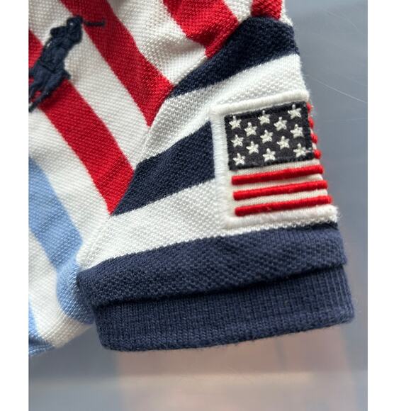 Ralph Lauren Baby Boys Patriotic SS Bodysuit Collar Polo BIg Logo 3 Mos - Picture 6 of 11